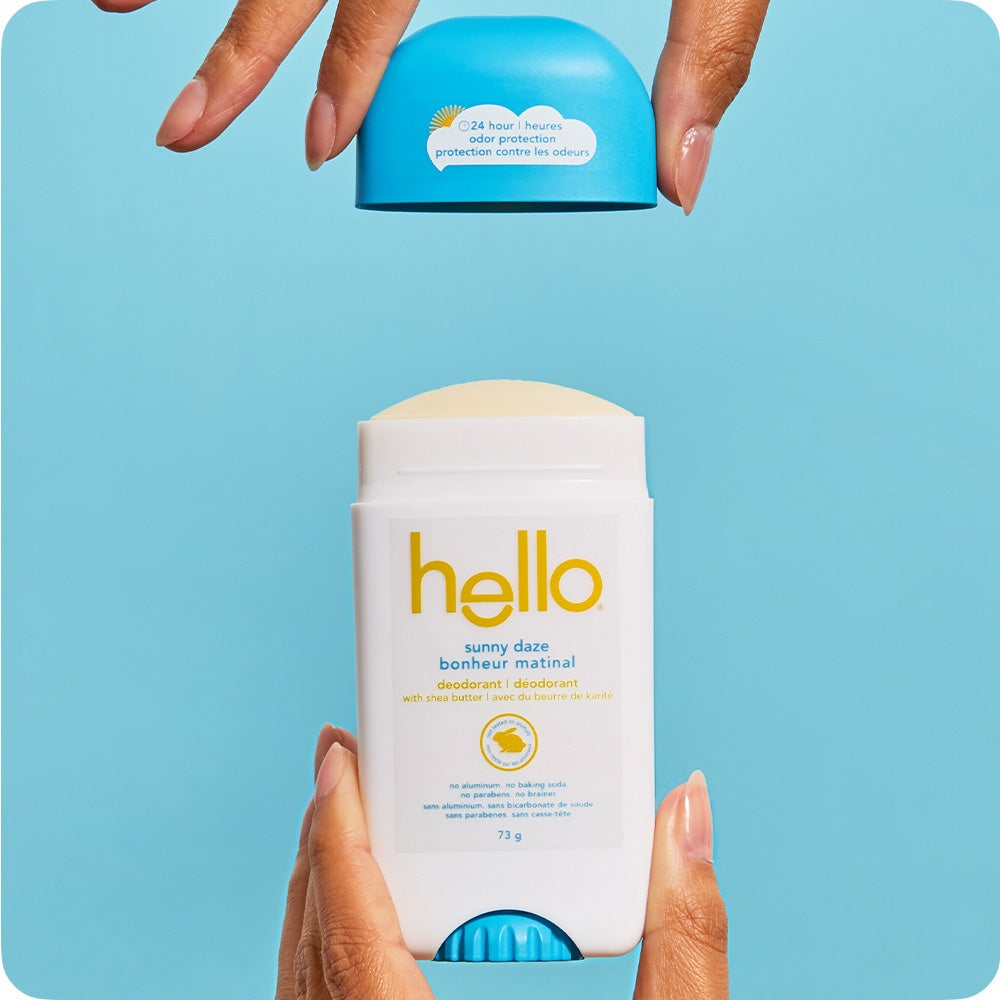 How to use hello Sunny Daze Aluminum Free Deodorant Stick