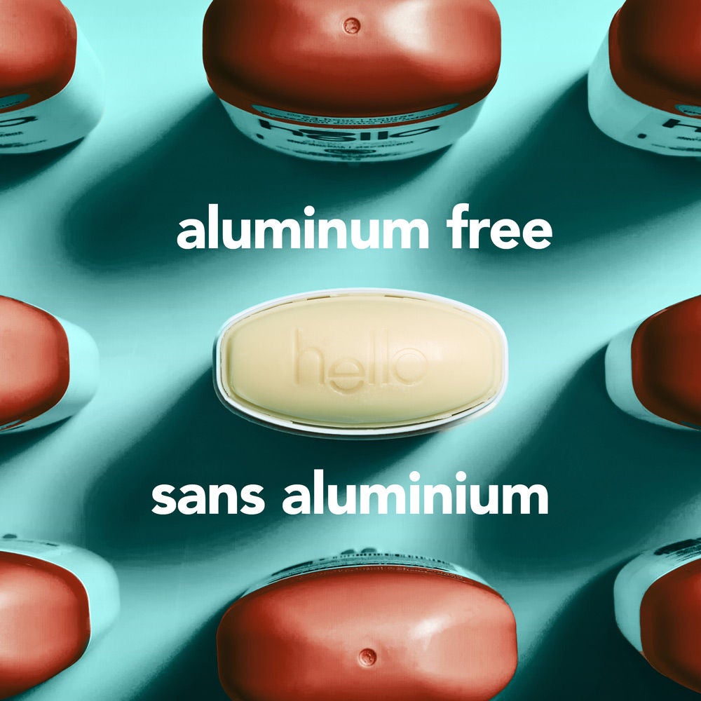 hello sweet coconut aluminum free deodorant for Women and Men shown with the full aluminum free hello deodorant lineup.