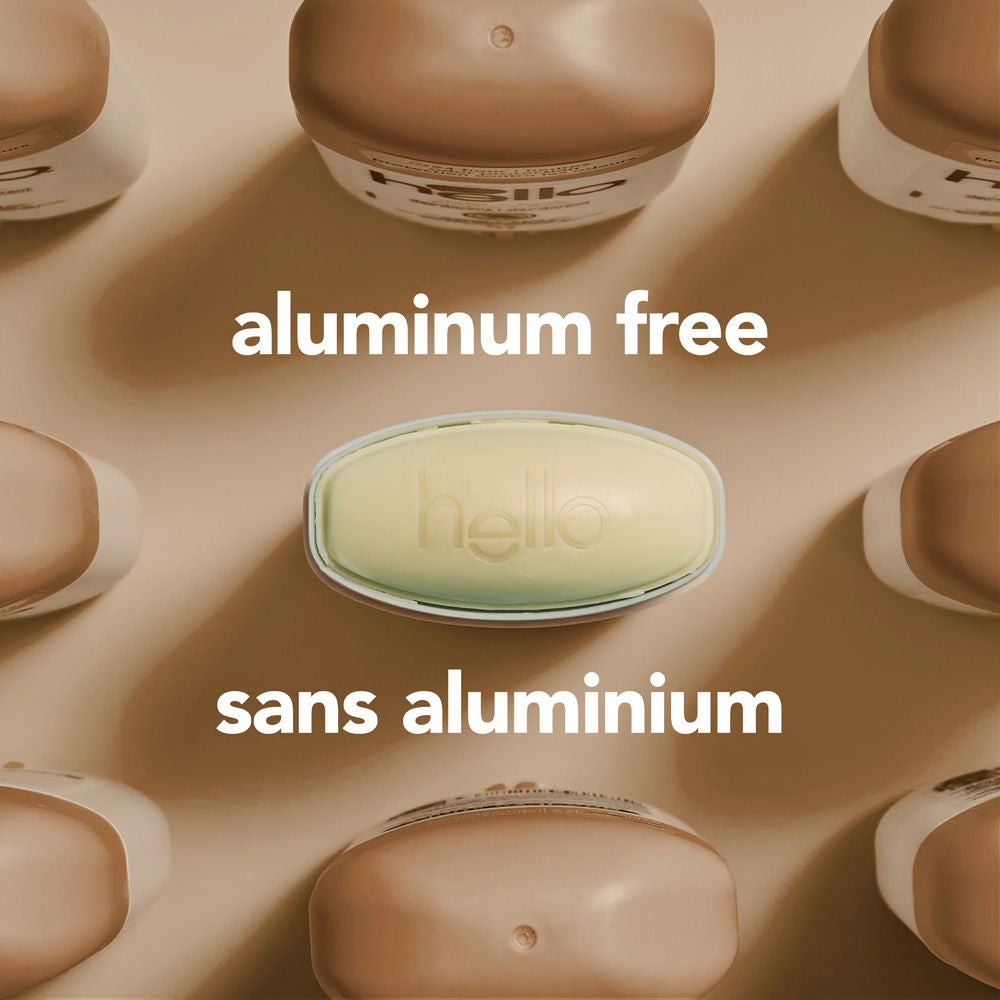 hello golden hour aluminum free deodorant for Women and Men shown with the full aluminum free hello deodorant lineup.